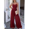 imagePRETTYGARDEN Jumpsuits for Women Summer 2026 Sleeveless Wide Leg Date Night Rompers Beach Vacation Cruise One Piece OutfitsWine Red