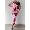 imagePRETTYGARDEN Long Dress for Women Sexy Summer Short Sleeve Crewneck Y2K Printed Maxi Bodycon Dresses Print PinkMedium