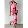imagePRETTYGARDEN Long Dress for Women Sexy Summer Short Sleeve Crewneck Y2K Printed Maxi Bodycon Dresses Print PinkMedium