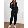 imagePRETTYGARDEN Long Sleeve Jumpsuits for Women Casual 2026 Fall Fashion Zip Up Pant Rompers One Piece Sweatsuits Travel OutfitsBlack