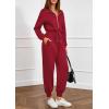 imagePRETTYGARDEN Long Sleeve Jumpsuits for Women Casual 2026 Fall Fashion Zip Up Pant Rompers One Piece Sweatsuits Travel OutfitsBurgundy