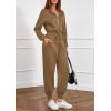 imagePRETTYGARDEN Long Sleeve Jumpsuits for Women Casual 2026 Fall Fashion Zip Up Pant Rompers One Piece Sweatsuits Travel OutfitsCoffee