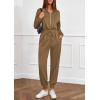 imagePRETTYGARDEN Long Sleeve Jumpsuits for Women Casual 2026 Fall Fashion Zip Up Pant Rompers One Piece Sweatsuits Travel OutfitsCoffee