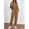 imagePRETTYGARDEN Long Sleeve Jumpsuits for Women Casual 2026 Fall Fashion Zip Up Pant Rompers One Piece Sweatsuits Travel OutfitsCoffee
