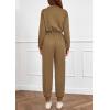 imagePRETTYGARDEN Long Sleeve Jumpsuits for Women Casual 2026 Fall Fashion Zip Up Pant Rompers One Piece Sweatsuits Travel OutfitsCoffee