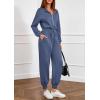 imagePRETTYGARDEN Long Sleeve Jumpsuits for Women Casual 2026 Fall Fashion Zip Up Pant Rompers One Piece Sweatsuits Travel OutfitsDusty Blue