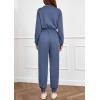 imagePRETTYGARDEN Long Sleeve Jumpsuits for Women Casual 2026 Fall Fashion Zip Up Pant Rompers One Piece Sweatsuits Travel OutfitsDusty Blue