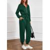 imagePRETTYGARDEN Long Sleeve Jumpsuits for Women Casual 2026 Fall Fashion Zip Up Pant Rompers One Piece Sweatsuits Travel OutfitsGreen