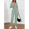 imagePRETTYGARDEN Long Sleeve Jumpsuits for Women Casual 2026 Fall Fashion Zip Up Pant Rompers One Piece Sweatsuits Travel OutfitsLight Green
