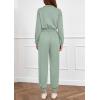 imagePRETTYGARDEN Long Sleeve Jumpsuits for Women Casual 2026 Fall Fashion Zip Up Pant Rompers One Piece Sweatsuits Travel OutfitsLight Green