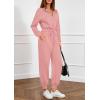 imagePRETTYGARDEN Long Sleeve Jumpsuits for Women Casual 2026 Fall Fashion Zip Up Pant Rompers One Piece Sweatsuits Travel OutfitsPink