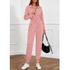 imagePRETTYGARDEN Long Sleeve Jumpsuits for Women Casual 2026 Fall Fashion Zip Up Pant Rompers One Piece Sweatsuits Travel OutfitsPink