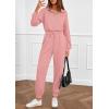 imagePRETTYGARDEN Long Sleeve Jumpsuits for Women Casual 2026 Fall Fashion Zip Up Pant Rompers One Piece Sweatsuits Travel OutfitsPink