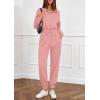 imagePRETTYGARDEN Long Sleeve Jumpsuits for Women Casual 2026 Fall Fashion Zip Up Pant Rompers One Piece Sweatsuits Travel OutfitsPink