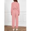 imagePRETTYGARDEN Long Sleeve Jumpsuits for Women Casual 2026 Fall Fashion Zip Up Pant Rompers One Piece Sweatsuits Travel OutfitsPink