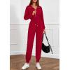 imagePRETTYGARDEN Long Sleeve Jumpsuits for Women Casual 2026 Fall Fashion Zip Up Pant Rompers One Piece Sweatsuits Travel OutfitsRed