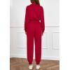 imagePRETTYGARDEN Long Sleeve Jumpsuits for Women Casual 2026 Fall Fashion Zip Up Pant Rompers One Piece Sweatsuits Travel OutfitsRed