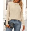 imagePRETTYGARDEN Long Sleeve Tops for Women Spring Fall Trendy Business Dressy Casual Shirts Crewneck Textured Blouse ClothesApricot Pink