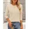imagePRETTYGARDEN Long Sleeve Tops for Women Spring Fall Trendy Business Dressy Casual Shirts Crewneck Textured Blouse ClothesApricot Pink