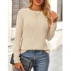 imagePRETTYGARDEN Long Sleeve Tops for Women Spring Fall Trendy Business Dressy Casual Shirts Crewneck Textured Blouse ClothesApricot Pink