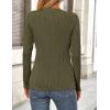 imagePRETTYGARDEN Long Sleeve Tops for Women Spring Fall Trendy Business Dressy Casual Shirts Crewneck Textured Blouse ClothesArmy Green