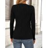 imagePRETTYGARDEN Long Sleeve Tops for Women Spring Fall Trendy Business Dressy Casual Shirts Crewneck Textured Blouse ClothesBlack
