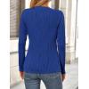 imagePRETTYGARDEN Long Sleeve Tops for Women Spring Fall Trendy Business Dressy Casual Shirts Crewneck Textured Blouse ClothesBrilliant Blue