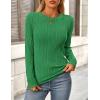 imagePRETTYGARDEN Long Sleeve Tops for Women Spring Fall Trendy Business Dressy Casual Shirts Crewneck Textured Blouse ClothesBrilliant Green