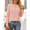 imagePRETTYGARDEN Long Sleeve Tops for Women Spring Fall Trendy Business Dressy Casual Shirts Crewneck Textured Blouse ClothesPink