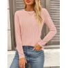 imagePRETTYGARDEN Long Sleeve Tops for Women Spring Fall Trendy Business Dressy Casual Shirts Crewneck Textured Blouse ClothesPink