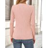imagePRETTYGARDEN Long Sleeve Tops for Women Spring Fall Trendy Business Dressy Casual Shirts Crewneck Textured Blouse ClothesPink