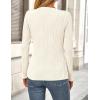 imagePRETTYGARDEN Long Sleeve Tops for Women Spring Fall Trendy Business Dressy Casual Shirts Crewneck Textured Blouse ClothesWhite