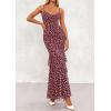 imagePRETTYGARDEN Maxi Dresses for Women 2026 Summer Tiered Floral Beach Sundress Spaghetti Strap Spring Wedding Guest Long Dress01 Dot Burgundy White