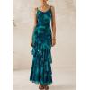 imagePRETTYGARDEN Maxi Dresses for Women 2026 Summer Tiered Floral Beach Sundress Spaghetti Strap Spring Wedding Guest Long DressFloral Lake Blue