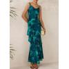 imagePRETTYGARDEN Maxi Dresses for Women 2026 Summer Tiered Floral Beach Sundress Spaghetti Strap Spring Wedding Guest Long DressFloral Lake Blue