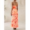 imagePRETTYGARDEN Maxi Dresses for Women 2026 Summer Tiered Floral Beach Sundress Spaghetti Strap Spring Wedding Guest Long DressFloral Light Orange