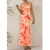 imagePRETTYGARDEN Maxi Dresses for Women 2026 Summer Tiered Floral Beach Sundress Spaghetti Strap Spring Wedding Guest Long DressFloral Light Orange