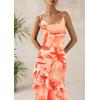 imagePRETTYGARDEN Maxi Dresses for Women 2026 Summer Tiered Floral Beach Sundress Spaghetti Strap Spring Wedding Guest Long DressFloral Light Orange