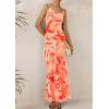 imagePRETTYGARDEN Maxi Dresses for Women 2026 Summer Tiered Floral Beach Sundress Spaghetti Strap Spring Wedding Guest Long DressFloral Light Orange