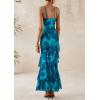 imagePRETTYGARDEN Maxi Dresses for Women 2026 Summer Tiered Floral Beach Sundress Spaghetti Strap Spring Wedding Guest Long DressPrint Blue Green