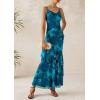 imagePRETTYGARDEN Maxi Dresses for Women 2026 Summer Tiered Floral Beach Sundress Spaghetti Strap Spring Wedding Guest Long DressPrint Blue Green
