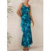 imagePRETTYGARDEN Maxi Dresses for Women 2026 Summer Tiered Floral Beach Sundress Spaghetti Strap Spring Wedding Guest Long DressPrint Blue Green