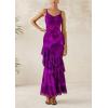 imagePRETTYGARDEN Maxi Dresses for Women 2026 Summer Tiered Floral Beach Sundress Spaghetti Strap Spring Wedding Guest Long DressPrint Purple