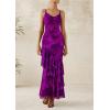 imagePRETTYGARDEN Maxi Dresses for Women 2026 Summer Tiered Floral Beach Sundress Spaghetti Strap Spring Wedding Guest Long DressPrint Purple