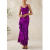 imagePRETTYGARDEN Maxi Dresses for Women 2026 Summer Tiered Floral Beach Sundress Spaghetti Strap Spring Wedding Guest Long DressPrint Purple