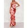 imagePRETTYGARDEN Maxi Dresses for Women 2026 Summer Tiered Floral Beach Sundress Spaghetti Strap Spring Wedding Guest Long DressWine Red Big Floral