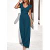 imagePRETTYGARDEN One Piece Jumpsuits For Women Dressy Ruffle Cap Sleeve V Neck Ribbed Knit Wide Leg Romper Casual Spring OutfitsLake Blue