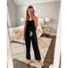 imagePRETTYGARDEN One Piece Jumpsuits for Women 2026 Summer Casual Drawstring Sleeveless Tank Romper Beach Vacation OutfitsAblack