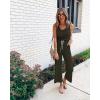 imagePRETTYGARDEN One Piece Jumpsuits for Women 2026 Summer Casual Drawstring Sleeveless Tank Romper Beach Vacation OutfitsZarmy Green