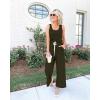 imagePRETTYGARDEN One Piece Jumpsuits for Women 2026 Summer Casual Drawstring Sleeveless Tank Romper Beach Vacation OutfitsZarmy Green